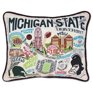 💚 Michigan State University Embroidered Pillow